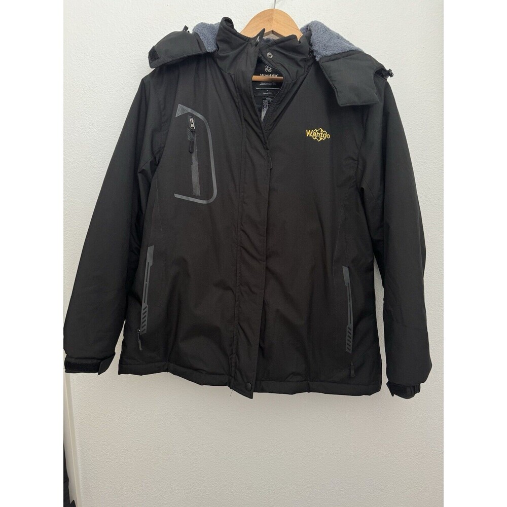 Wantdo Men Ski Coat L Warm Winter Snow Hood Snowboarding Black New No Tags - Picture 6 of 13